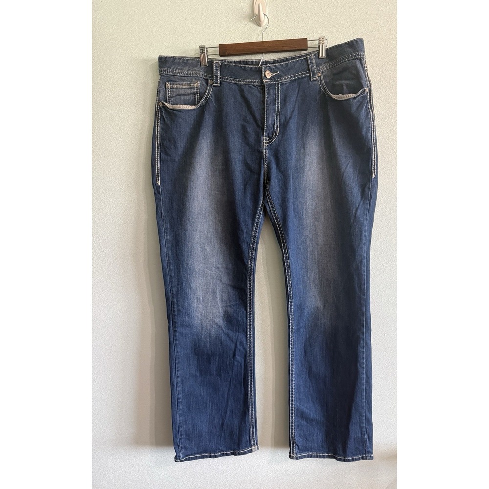 Rock & Roll Cowboy Jeans Mens 42x34 Blue Double Barrel Relaxed Straight Denim